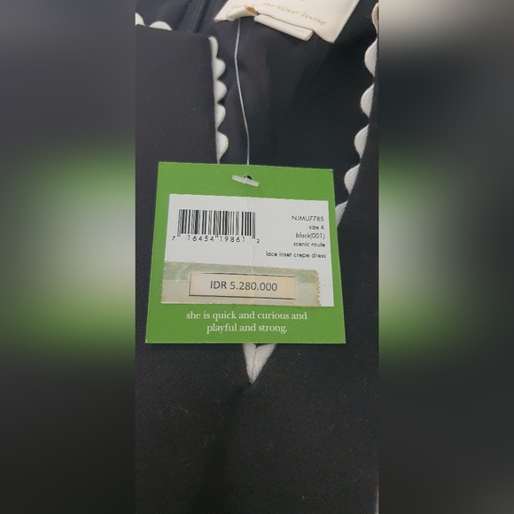 New with tag - Kate Spade scenic route lace inset crepe dress NJMU7785 Size 4 - Picture 7 of 7